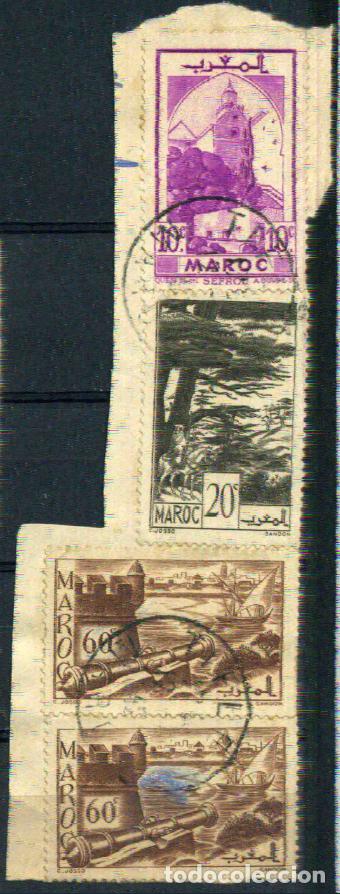 Sellos: Marruecos franc&eacute;s 1939-1940 Fragmento con matasellos de Tiflet