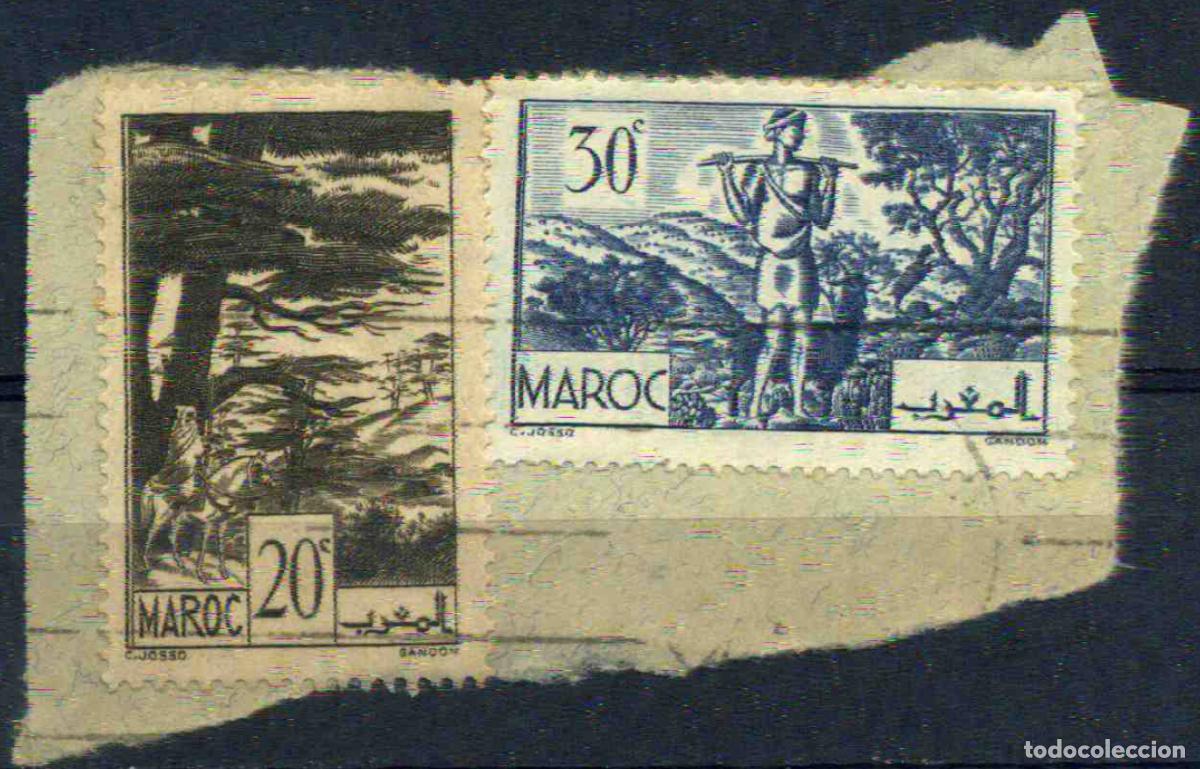 Sellos: Marruecos franc&eacute;s 1938 Fragmento