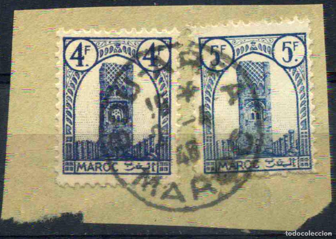Sellos: Marruecos franc&eacute;s 1943-1948 Fragmento matasellado en Bouarfa