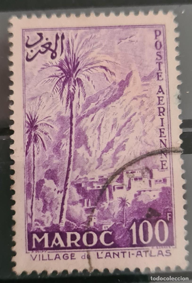 Sellos: Sello a&eacute;reo usado de Marruecos 1955-60: Ciudad del anti-Atlas