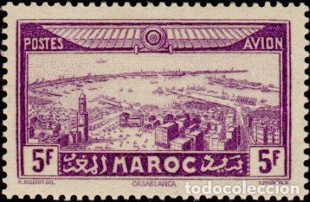 Sellos: SELLO** MARUECOS 1933, CORREO AEREO YT 38