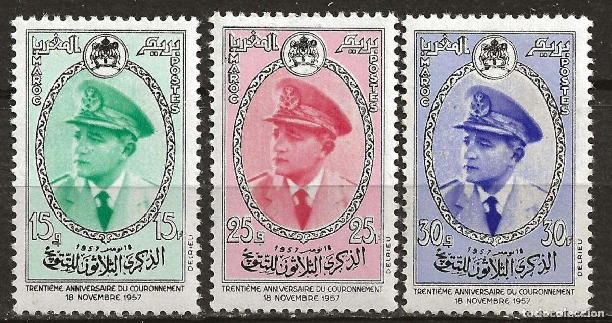 Sellos: SELLO** DE MARRUECOS 1957, YT 380/ 82