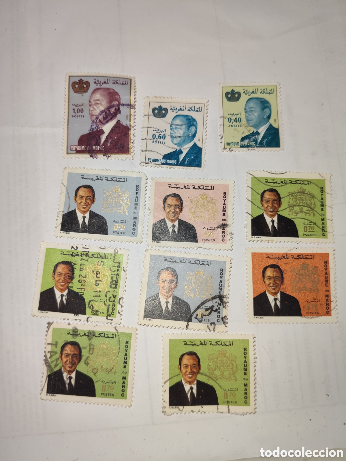 Sellos: 11 sellos de Marruecos Rey Hassan ll 1973