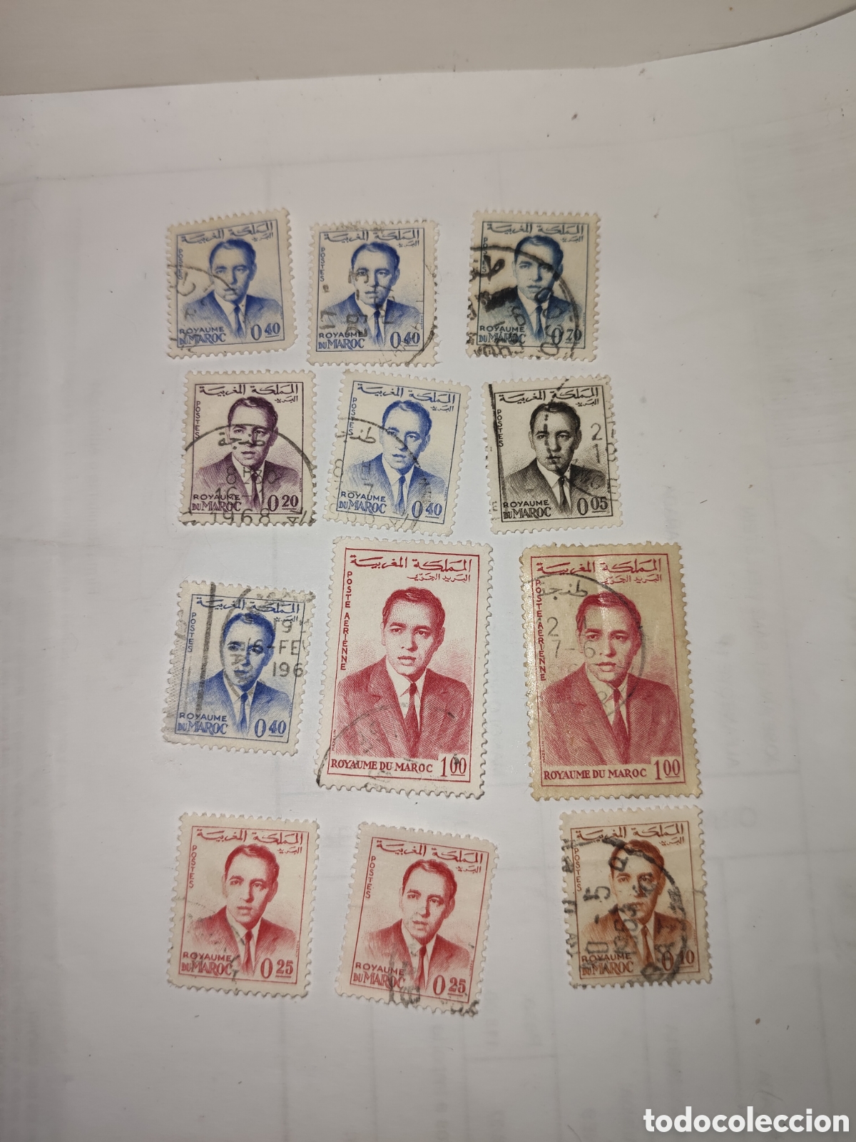 Sellos: 12 sellos de Marruecos Rey Hassan ll 1962