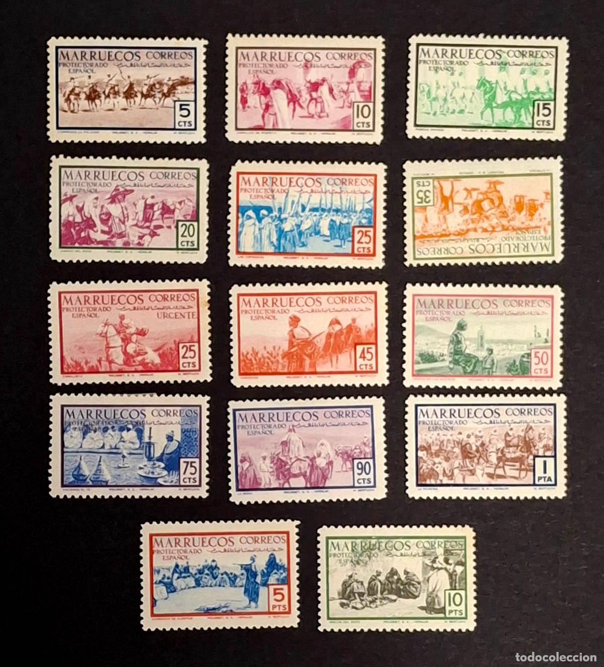 Sellos: 1952, 14 sellos de Marruecos