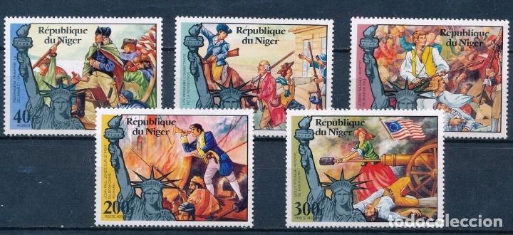 NIGER 1976 IVERT 356/7 Y AÉREO 265/7 *** BICENTENARIO DE LA INDEPENDENCIA DE ESTADOS UNIDOS (Sellos - Extranjero - África - Niger)