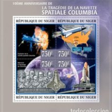 Sellos: NIGER 2013 SHEET MNH TRANSBORDADOR COLUMBIA SPACE SHUTTLE ESPACE ESPACIO ASTRONAUTAS ASTRONAUTS. Lote 322775773