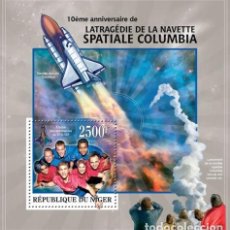 Sellos: NIGER 2013 SHEET MNH TRANSBORDADOR COLUMBIA SPACE SHUTTLE ESPACE ESPACIO ASTRONAUTAS ASTRONAUTS. Lote 322775803