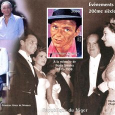 Sellos: NIGER 1998 SHEET MNH IMPERF QUEEN ELIZABETH II REALEZA FRANK SINATRA SINGERS MUSIC CANTANTES MUSICA. Lote 400360484