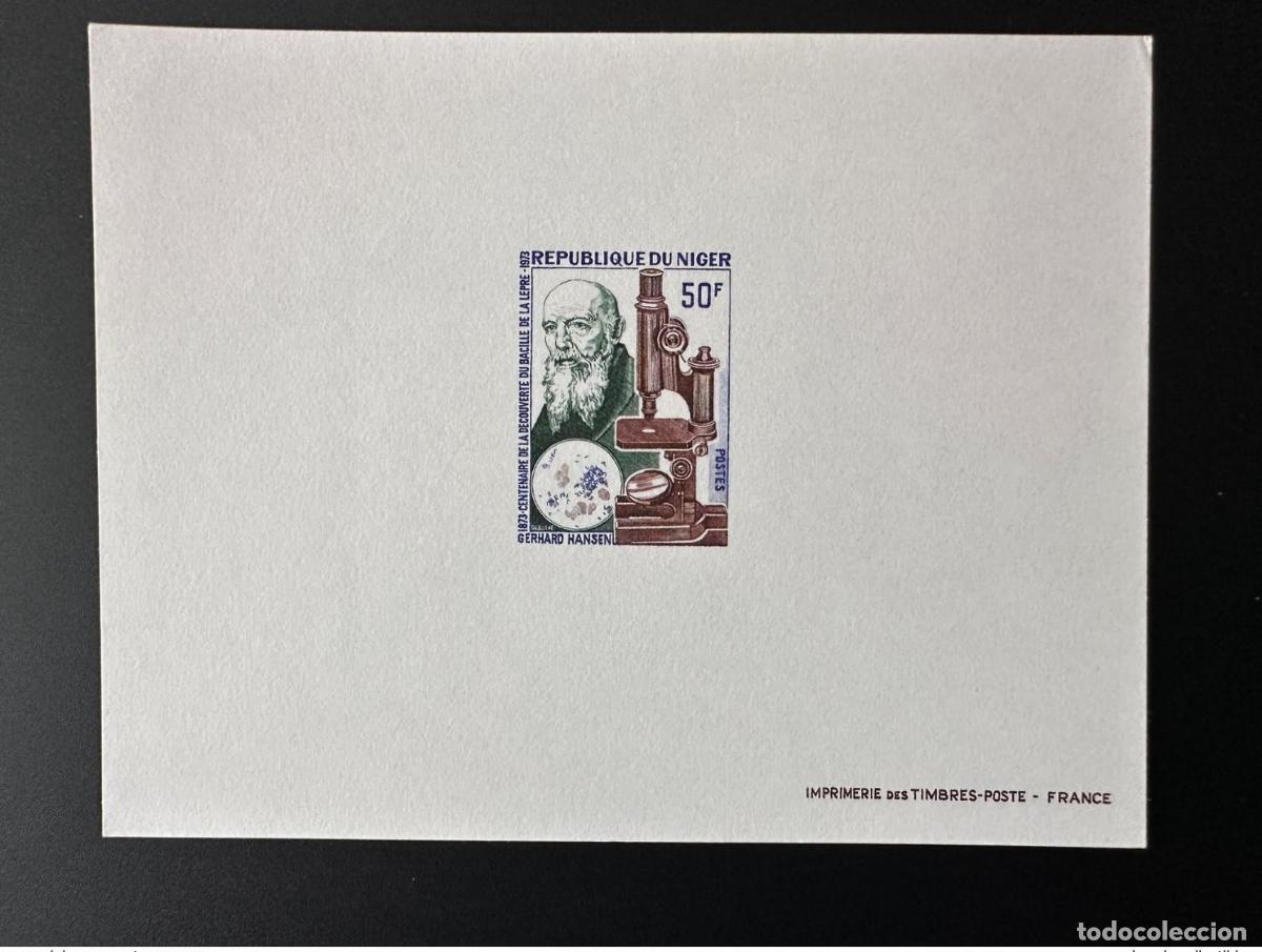 Sellos: N&iacute;ger 1973 Mi. 374 Gerhard Hansen prueba de lujo centenario del bacilo la lepra