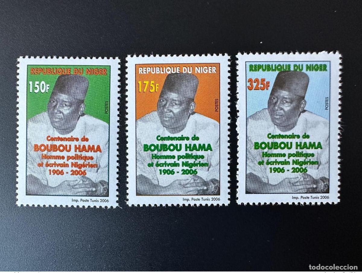 Sellos: N&iacute;ger 2006 Mi. 1999 - 2001 100 a&ntilde;os Boubou Hama escritor pol&iacute;tico 1906 MNH **