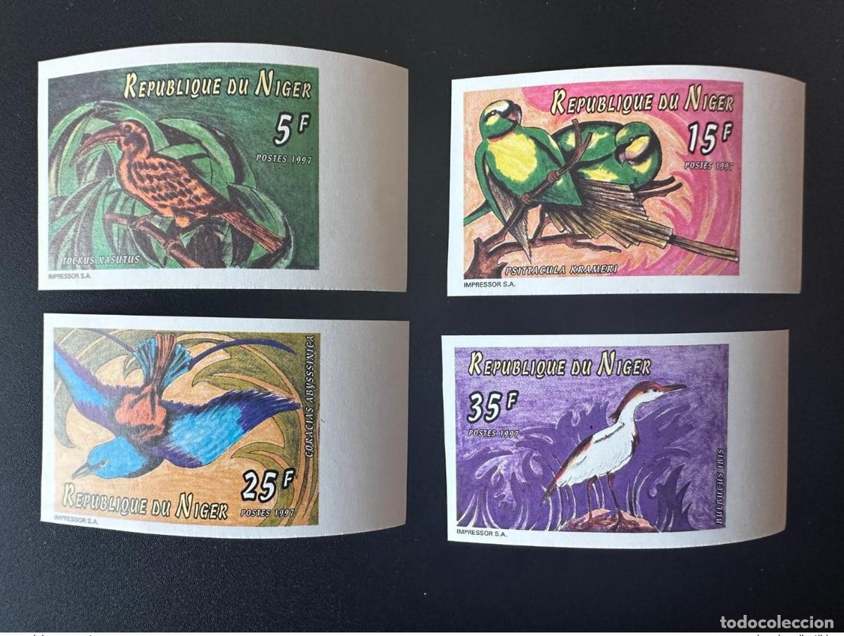 Sellos: N&iacute;ger 1997 Mi. 1272 - 1275 ND IMPERF Birds (Impressor SA) Wildlife MNH**