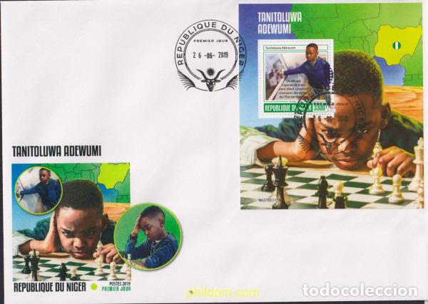 Sellos: 616239 MNH NIGER 2019 TANITOLUWA ADEWUMI - JUGADOR DE AJEDREZ