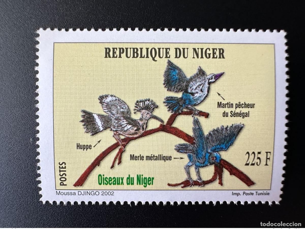 Sellos: N&iacute;ger 2002 Mi. 1987 P&aacute;jaros V&ouml;gel Kingfisher Merle Fauna MNH ** 1 val.