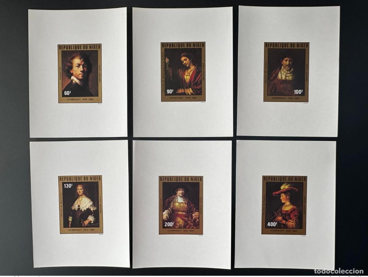 Sellos: N&iacute;ger 1981 Mi. 730 - 735 bloques de lujo ND IMPERF Rembrandt Art Kunst Painting