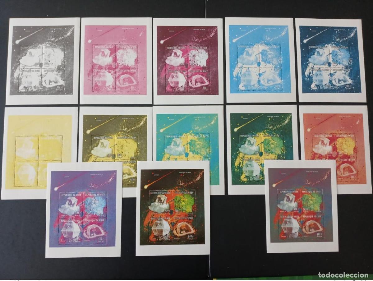 Sellos: N&iacute;ger 1996 Mi. 1253 - 1256 pruebas de color Minerales Space