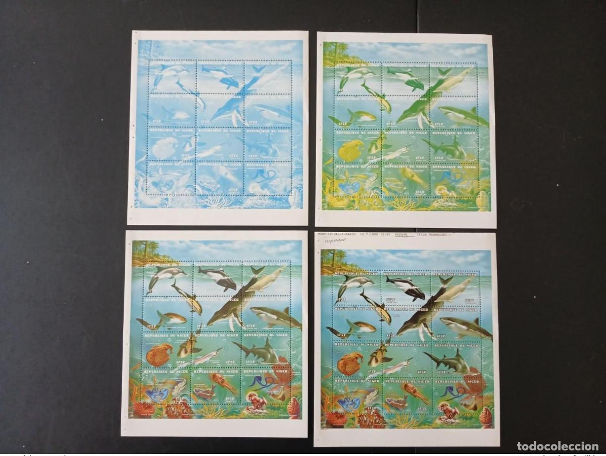 Sellos: N&iacute;ger 1998 Mi. 1506 - 1517 pruebas de color: fauna marina peces