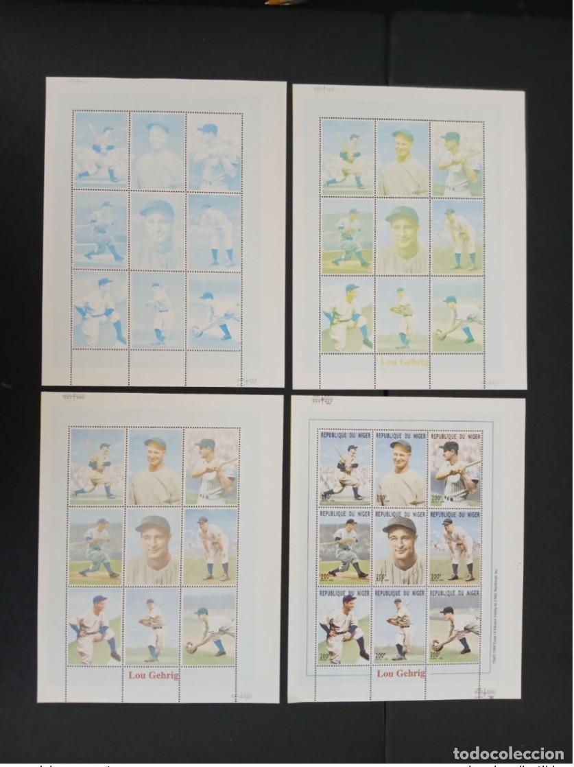 Sellos: N&iacute;ger 1999 Mi. 1664 - 1672 pruebas de color Lou Gehring Baseball