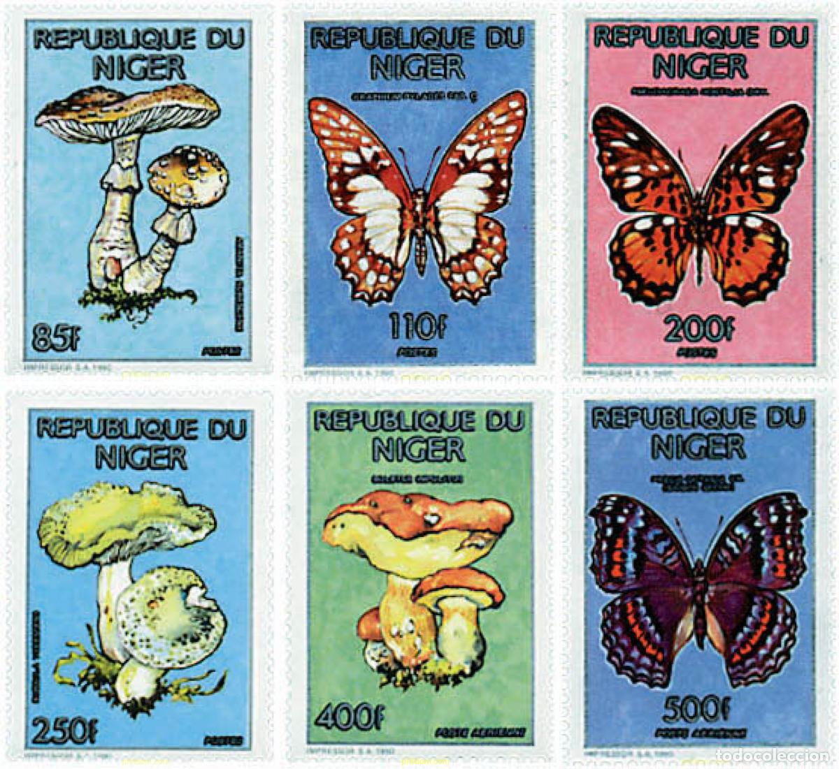 Sellos: 77968 MNH NIGER 1991 MARIPOSAS Y SETAS