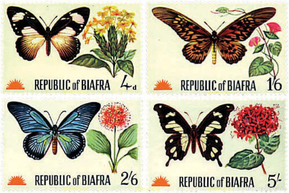 Sellos: 81472 MNH BIAFRA 1968 MARIPOSAS