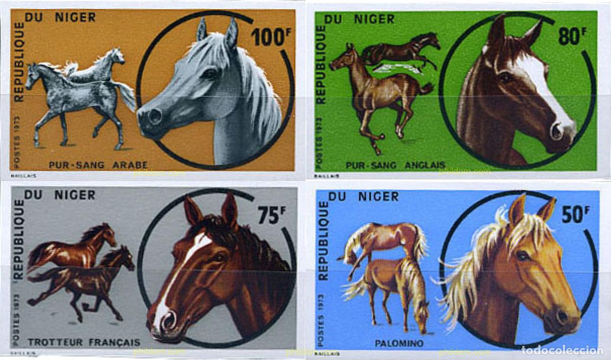 Sellos: 192961 MNH NIGER 1973 RAZAS DE CABALLOS.