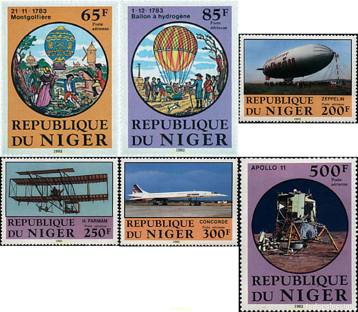 Sellos: 49761 MNH NIGER 1983 BICENTENARIO DEL PRIMER VUELO TRIPULADO