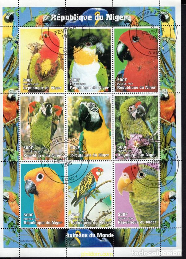 Sellos: 672210 USED NIGER 1998 LOROS DEL MUNDO