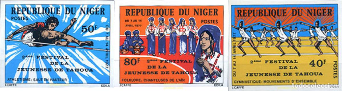 Stamps: 16863 MNH NIGER 1977 2 FESTIVAL DE LA JUVENTUD