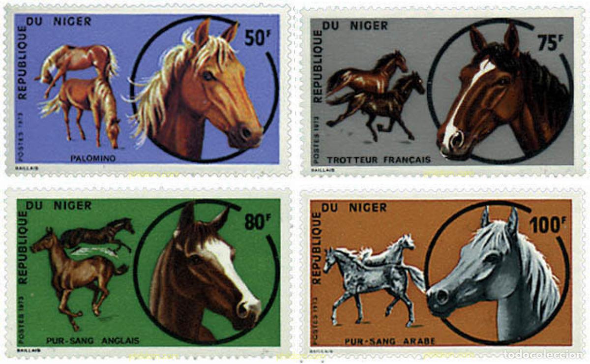 Sellos: 44934 MNH NIGER 1973 RAZAS DE CABALLOS.