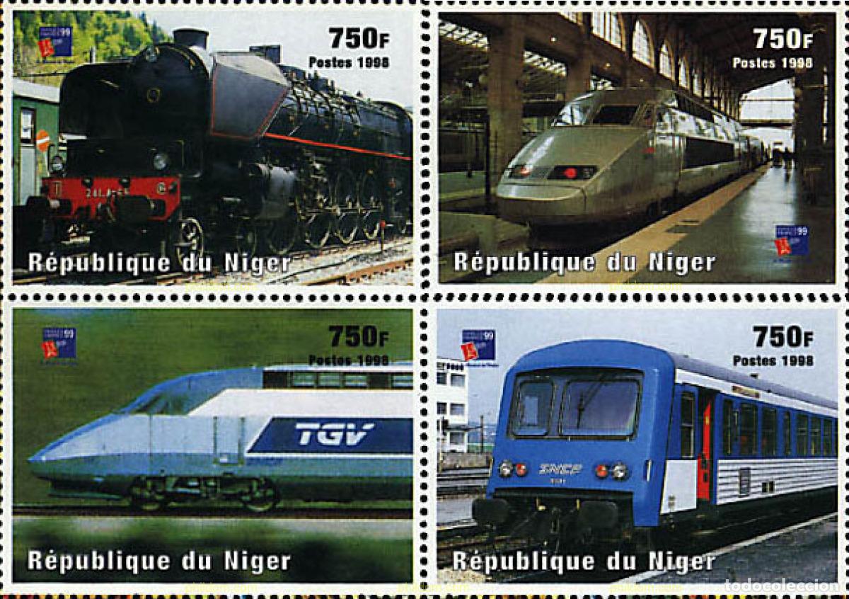 Sellos: 56726 MNH NIGER 1998 TRENES Y LOCOMOTORAS DEL MUNDO