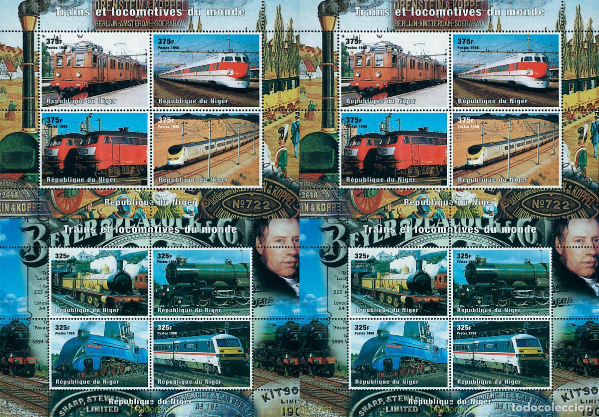 Sellos: 213068 MNH NIGER 1998 TRENES Y LOCOMOTORAS DEL MUNDO