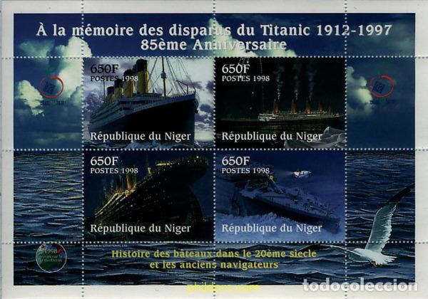 Sellos: 245293 MNH NIGER 1998 EN MEMORIA DE LOS DESAPARECIDOS DEL TITANIC