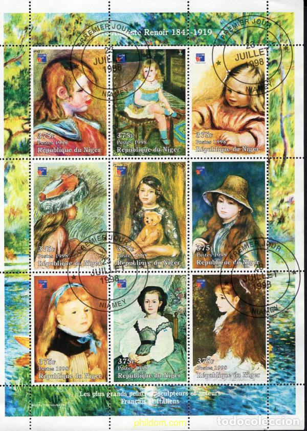 Sellos: 672208 USED NIGER 1998 PINTURAS DE PIERRE AUGUSTE RENOIR