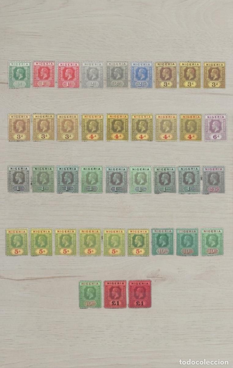 Sellos: NIGERIA 1938-1951 King George VI Set &ndash; 41 Premium Stamps / Rare &pound;1 Top Values / Mint Unused Selectio