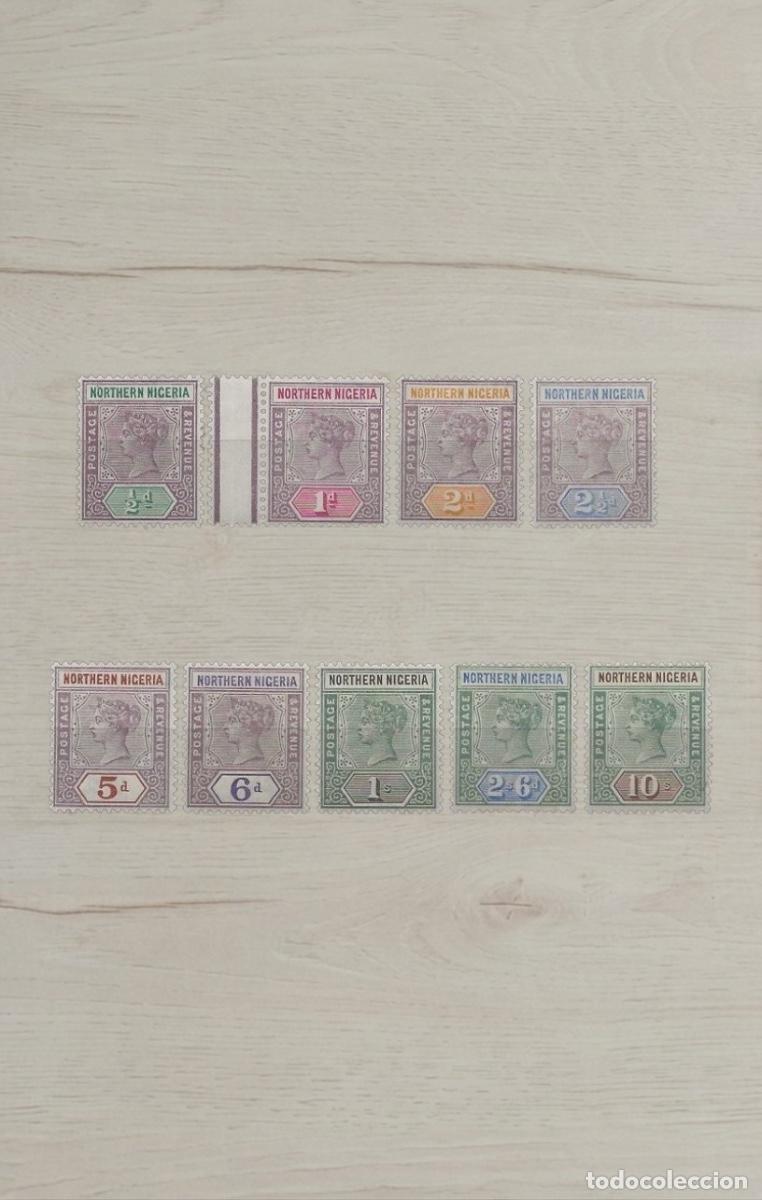 Sellos: NORTHERN NIGERIA 1900 Queen Victoria Set &ndash; 9 Rare Premium Stamps / Incl. 10s Top Value / Mint Unused