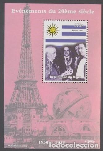 Sellos: NIGER 1998 SHEET MNH ASOCIACION URUGUAYA DE FUTBOL COPA JULES RIMET FOOTBALL DEPORTES SPORTS