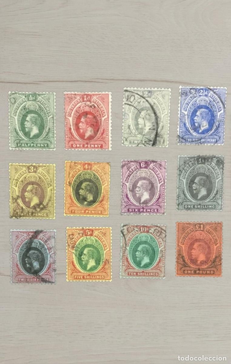 Sellos: Lote 12 Sellos Southern Nigeria Rey Jorge V 1912/1914 Valores Altos Usados