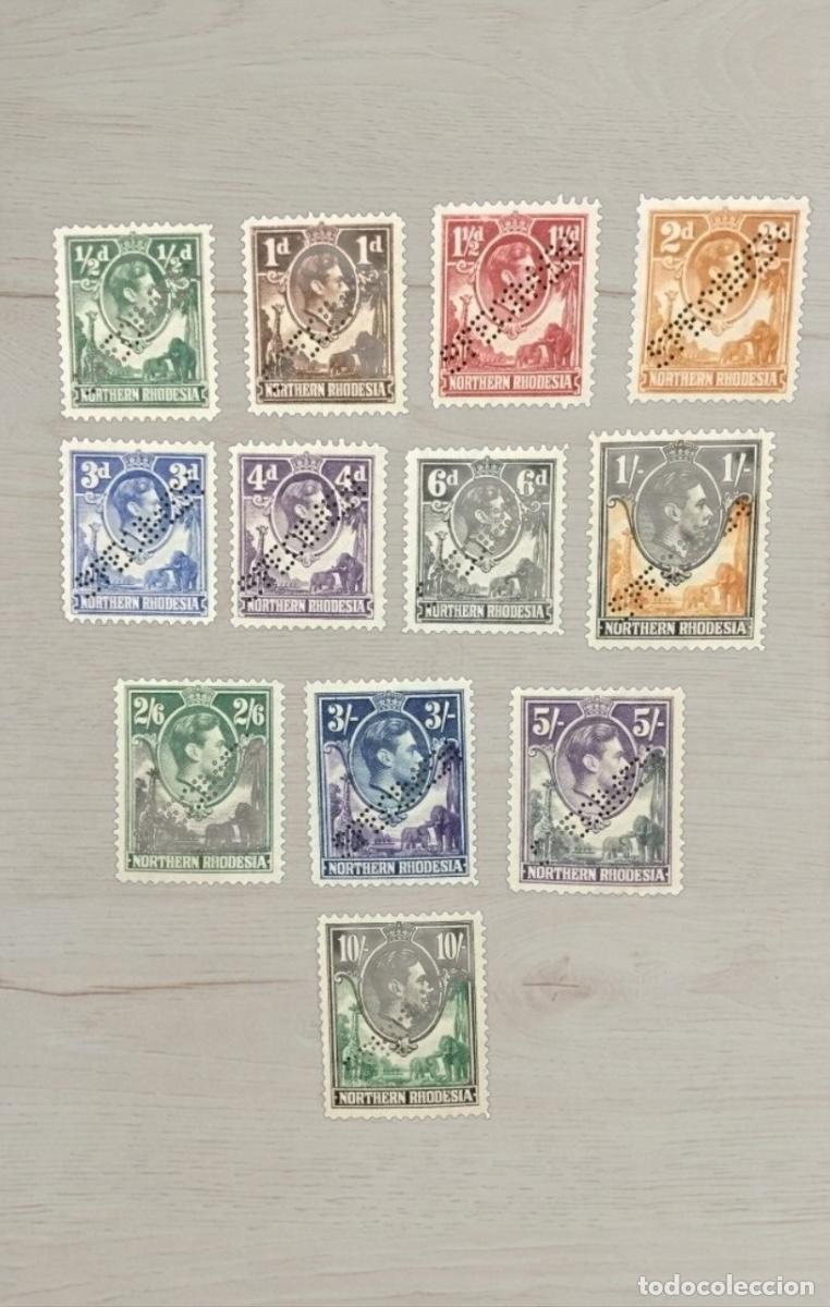 Sellos: Lote 11 Sellos Northern Rhodesia Rey Jorge VI 1938/1952 Specimen Nuevos