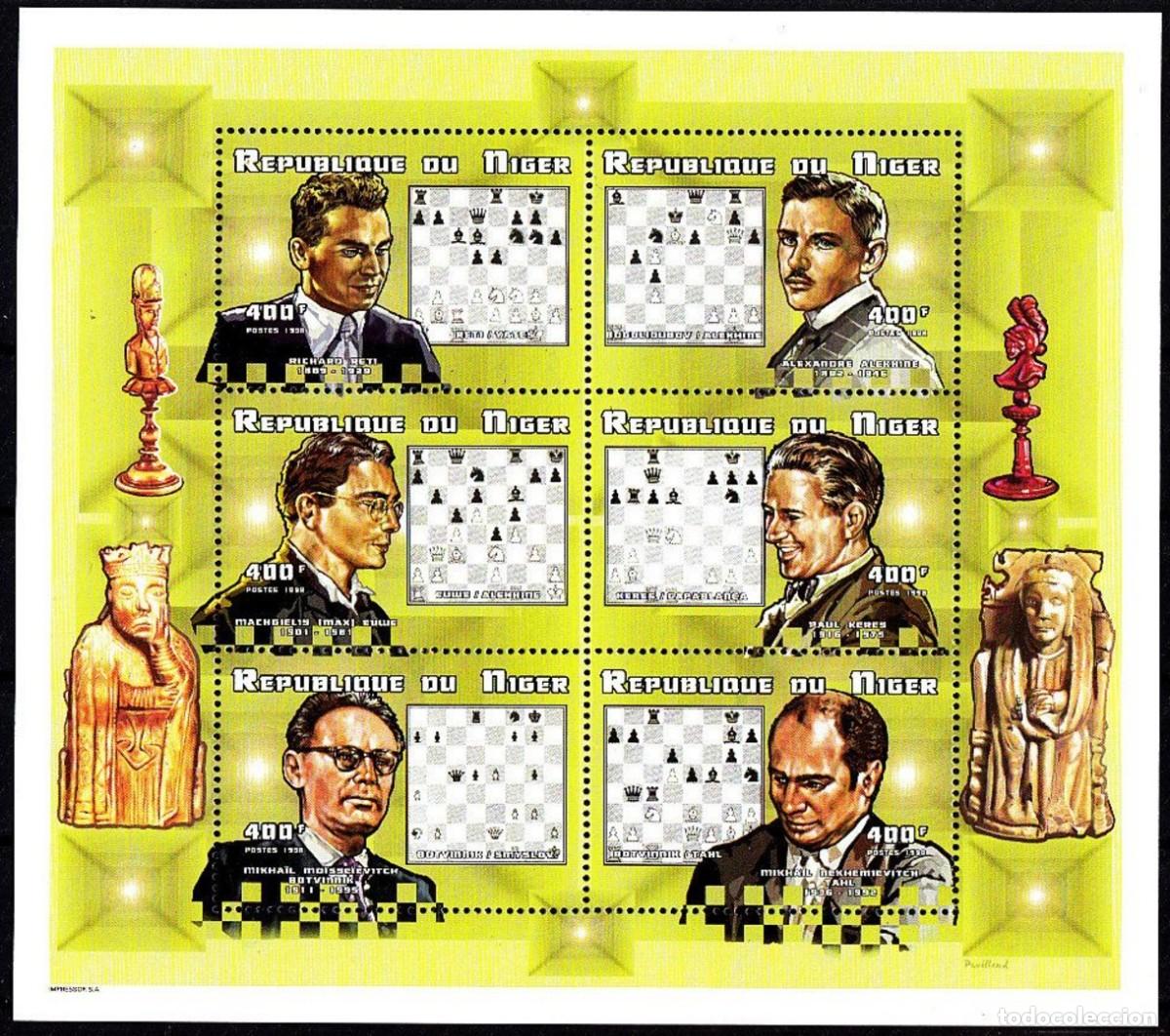 Sellos: NIGER 1999 SHEET MNH AJEDREZ XADREZ ECHECS SCACCHI SCHACH CHESS