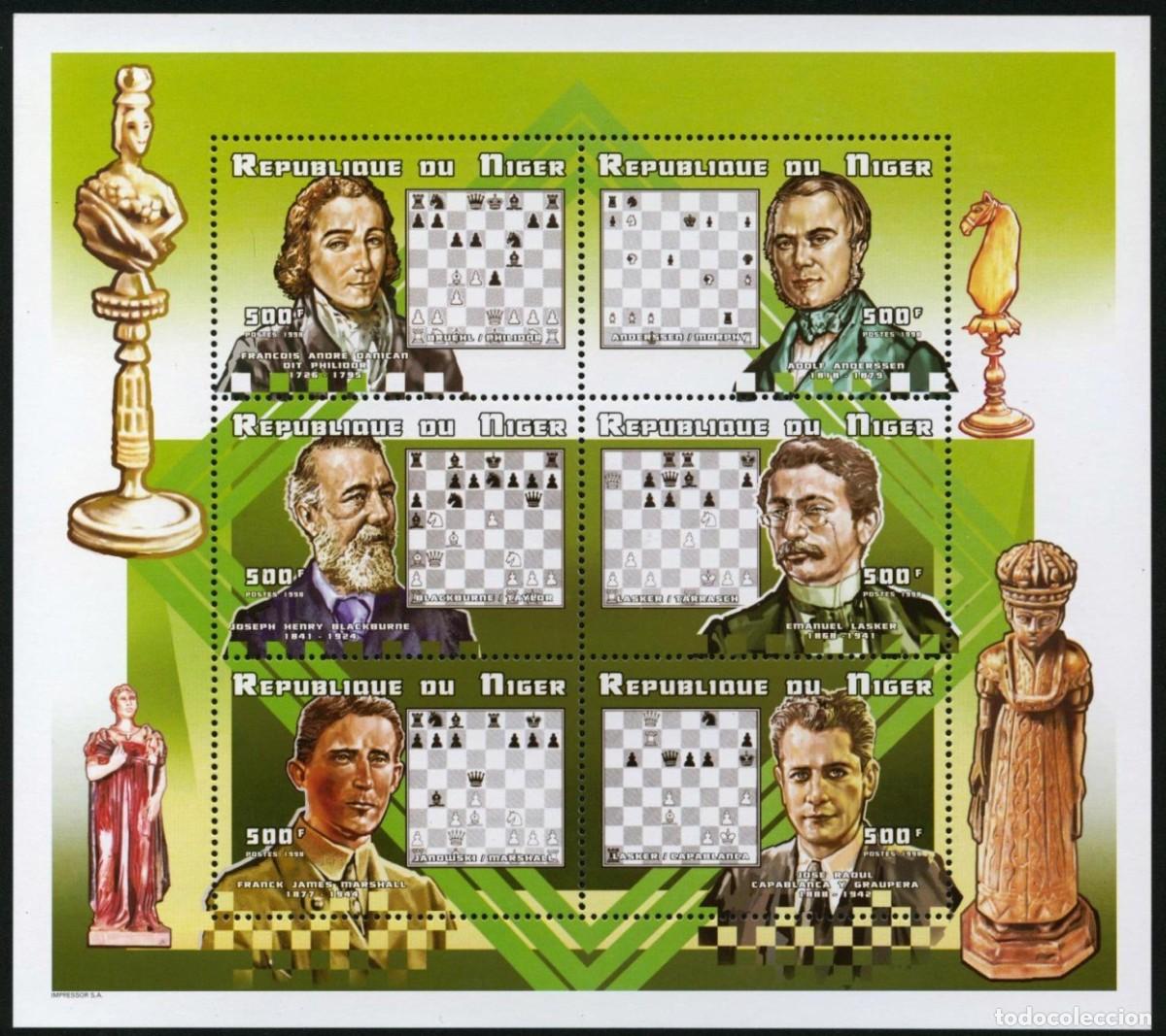 Sellos: NIGER 1999 SHEET MNH AJEDREZ XADREZ ECHECS SCACCHI SCHACH CHESS