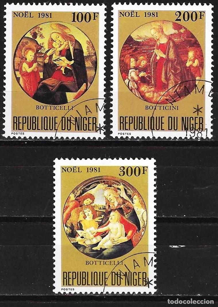 Sellos: Niger 1981 - Mi 779 a 781 - YT 560 a 562 - Navidad : Cuadros de J.B. Botticelli ( Serie completa )