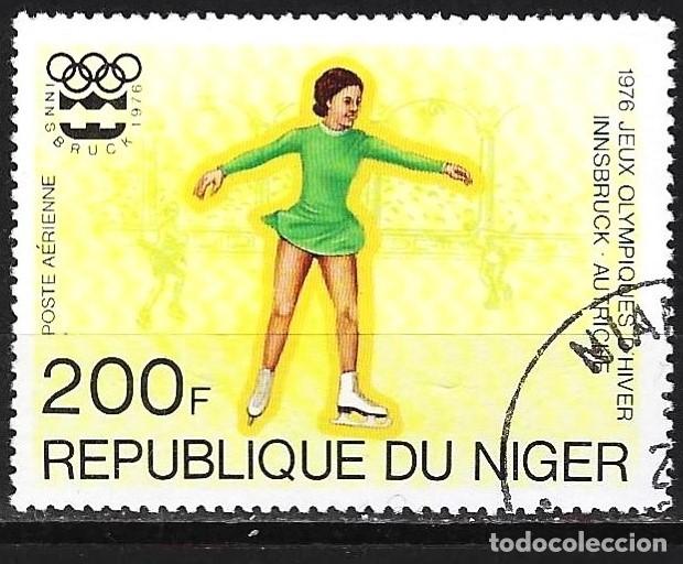 Sellos: Niger 1976 - Mi 509 - YT A 263 - J.O. en Innsbruck : Patinaje art&iacute;stico ( A&eacute;reo )