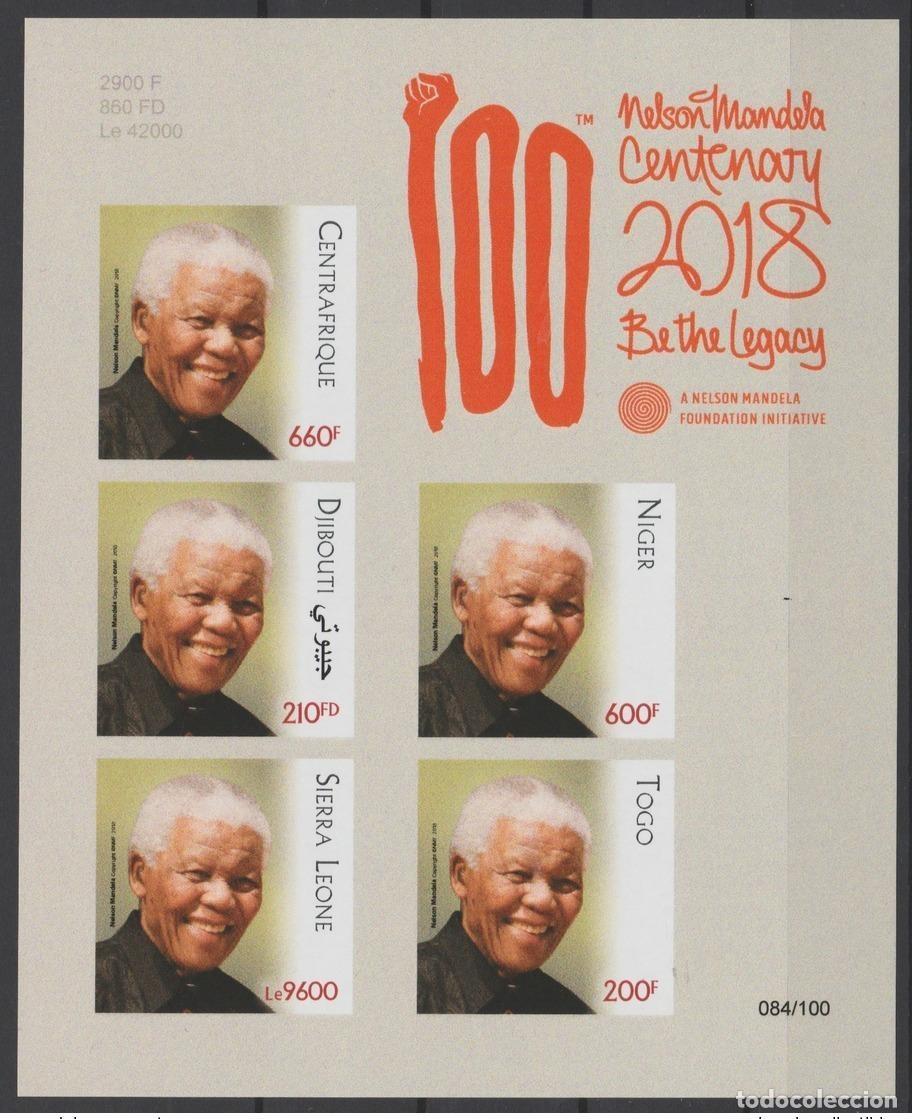 Stamps: Edici&oacute;n conjunta siamesa ND 2018 Uni&oacute;n Postal Panafricana Nelson Mandela Togo N&iacute;ger