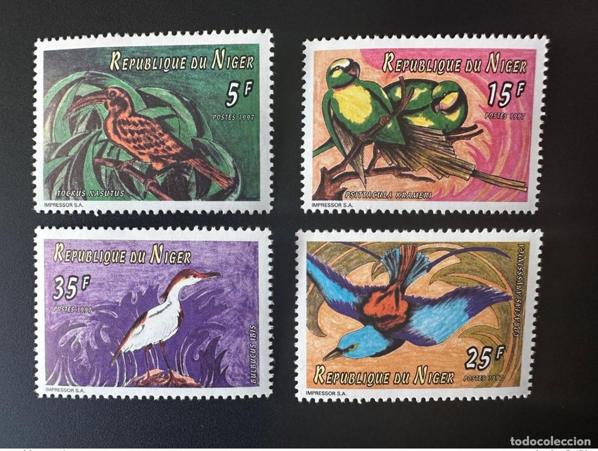 Sellos: N&iacute;ger 1997 Mi. 1272 - 1275 Birds (Impressor SA) Wildlife MNH ** 4 val.