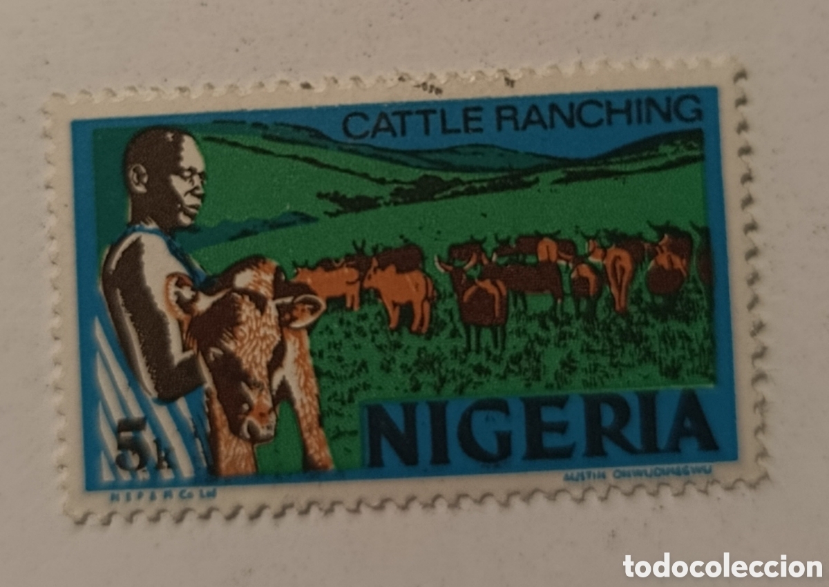 Sellos: NIGERIA sello cattle ranching ganader&iacute;a a&ntilde;o 1973 nuevo