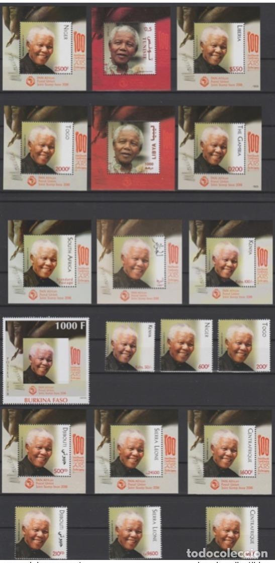 Sellos: Edici&oacute;n conjunta de 2018 Nelson Mandela Madiba 100 a&ntilde;os en 13 pa&iacute;ses TODOS LOS