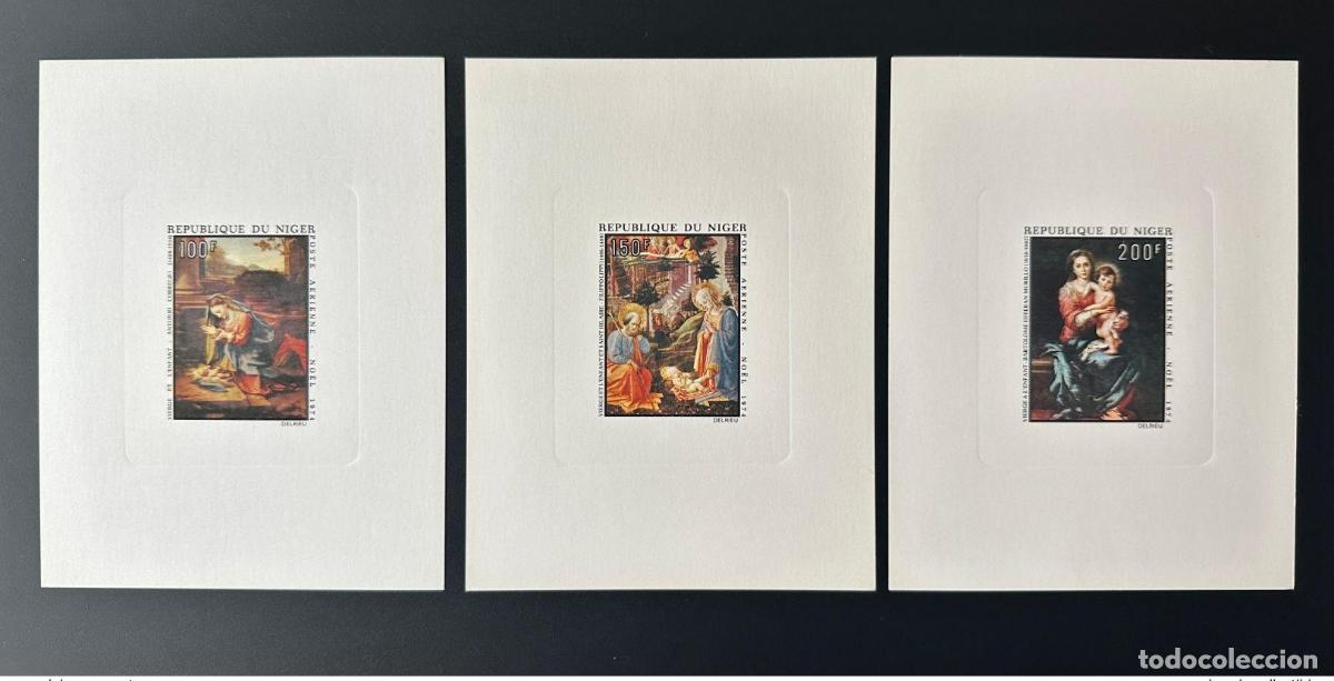 Stamps: N&iacute;ger 1974 Mi. 449 - 451 Luxury Proof No&euml;l Corregio Lippi Murillo Art