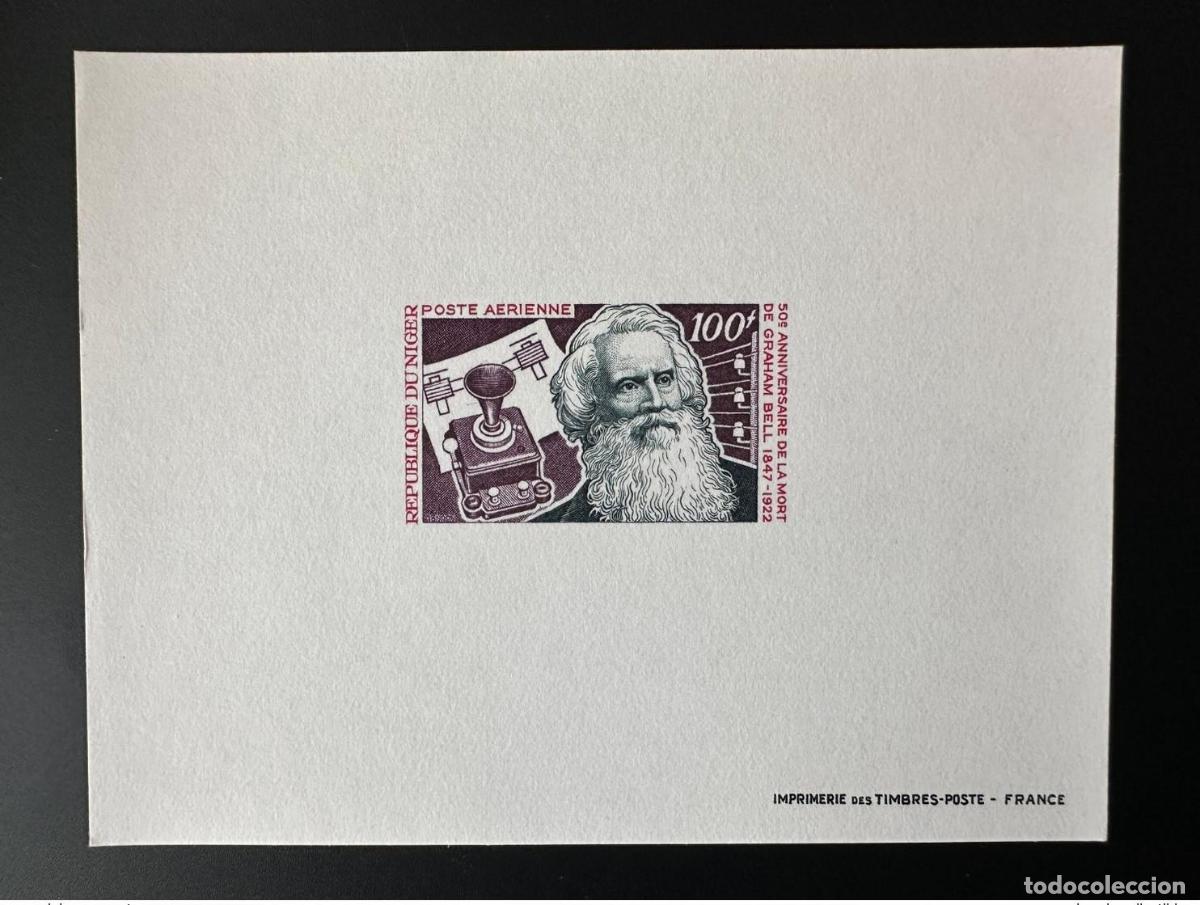 Sellos: N&iacute;ger 1972 Mi. 338 Luxury Proof 50 aniversario de la muerte Graham Bell 1847 - 1922