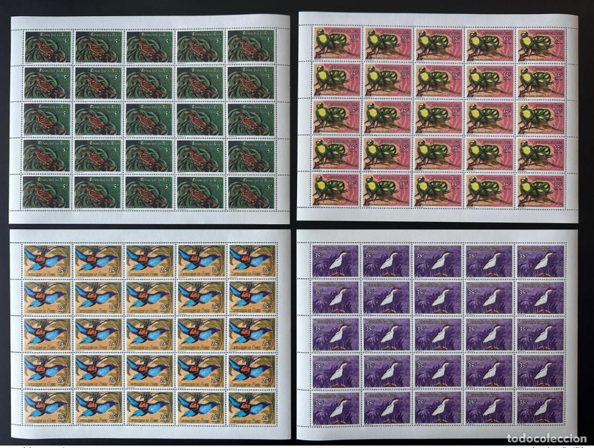 Sellos: N&iacute;ger 1997 Mi. 1272 - 1275 tabla Birds V&ouml;gel (Impressor SA) fauna