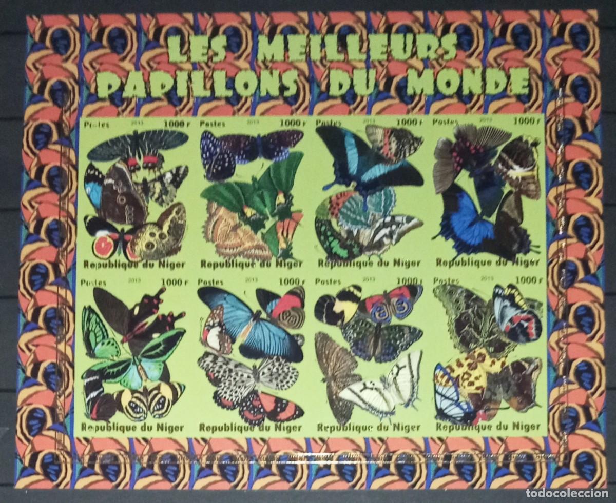 Sellos: NIGER 2013 SHEET MNH IMPERF BUTTERFLIES PAPILLONS SCHMETTERLINGEN FARFALLE MARIPOSAS BORBOLETAS